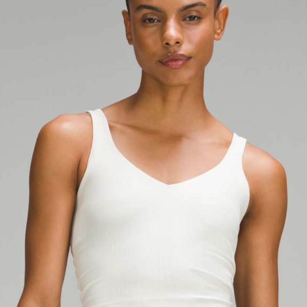 White Ribbed Tank Top